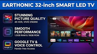 EARTHONIC 32-inch HD Ready Smart LED TV E32HD11GS24 Full Review & Features | Review in Hindi |
