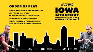 Iowa Shootout 2026 🎱 | Day 1 LIVE | Opening Round Matches | Thursday 12th March | 12PM CST