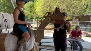 Vicky instructing with "horse"