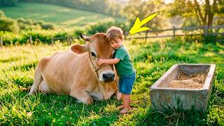 The boy lay down on the cow every day. Everyone was shocked when they found out the reason...