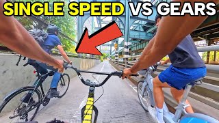 Queensbridge Bike Race!  Single Speed Vs Gears