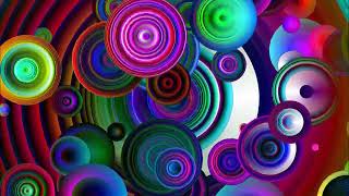 Fractal Neon Rainbow Disks 4k 2 minute animation