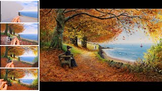 Acrylic Painting Tutorial 🍂 Autumn Dayn / Drawing Lessons / ART / music | Zeichnung Kunst Malerei