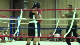 Samatha Bahe boxing at the Damon Boxing Tournament in Chinle Az.