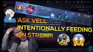 REACTION TO ASK VELL INTENTIONALLY FEEDING ON STREAM?!?!? 😱 | MOBILE LEGENDS
