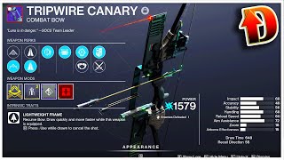 Tripwire Canary Combat Bow First Look - Destiny 2 Season of the Seraph