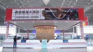 railway station exhibition display split flap ten sides flipping billboard