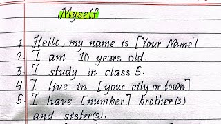 10 Lines In Myself | Self Introduction | Writeology TV