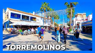 Torremolinos, Spain | 4K Walking Tour – Costa del Sol (2025) – Sunny Christmas Decorations