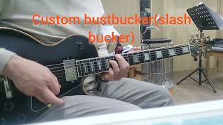 Custom burstbucker (slashbucker) and  1970s mid t top dirty fingers. Bridge position