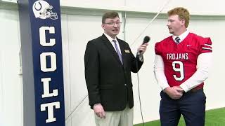 Center Grove High School's Kobe Cherry interviewed at the 2025 Griddy's Awards Ceremony