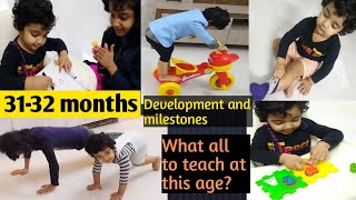 31-32 month old toddler growth and development ||Milestones of 2.6year toddler