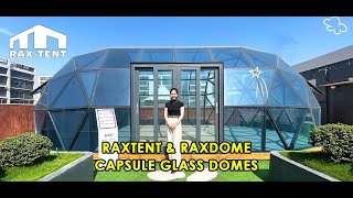 Discover the Futuristic Capsule Glass Dome House by RAXTENT & RAXDOME