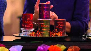 Set of 4 Glass "Words to Live By" Flameless Candles w/ Bags by Valerie with Albany Irvin
