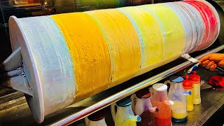 Amazing Roller Coaster ICE CREAM making | Street Food Rainbow ice cream