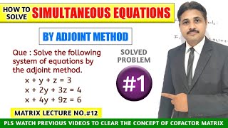 HOW TO SOLVE SIMULTANEOUS EQUATIONS BY ADJOINT METHOD IN MATRIX SOLVED PROBLEM 1