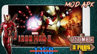 Download & Install Iron Man 3|| 250MB x 3Files|| MOD APK v1.6.9.g.b + Data || Gameplay Proof ||Hindi
