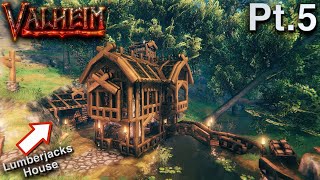 Valheim Lumberjacks House Build Tutorial - Village Pt.5/6