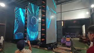 Track Mounted LED Slider & Rotator System testing demo #stageautomation   #Rotatingsystem