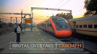 BRUTAL OVERTAKE 130KMPH !! Saffron Vande Bharat Express...!!