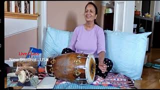 Live Online Dholak class || #live #livestream || My first  Dholak class || USA #usa #students