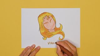 How to draw Virgo Sun Sign