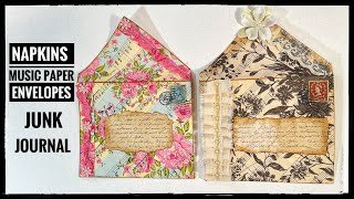 Napkins - Music Papers - Envelopes - Junk Journal