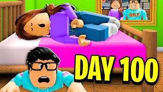 I Survived 100 DAYS In EX Girlfriend's House! (Roblox)