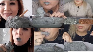 Grey Clay & Red Clay Eating ASMR | Satisfying Crunch Sounds