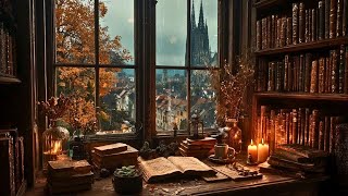 Gloomy Academic Atmosphere - Rainy Library Window | Study, Relax