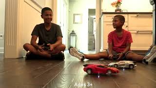 Mindscope Set of 2 Turbo Twister Morpher RC Cars with Lights on QVC
