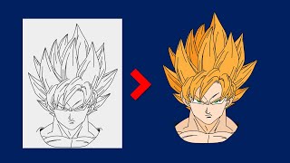 Dbz Draw Goku Super Saiyan | Goku Art | Goku SSJ | cyber tech