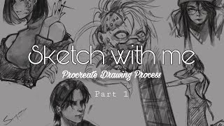 Sketch with me on procreate || Procreate speed painting|| part 1