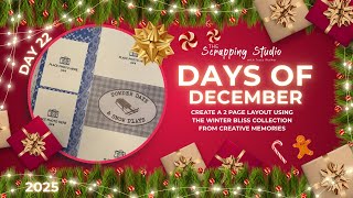 Days of December Day 22 | How to Use Scrapbook Leftovers | Winter Bliss Two-Page Layout