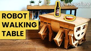 Master Carpenter Builds Robot Walking Beer Table || Newsflare