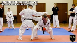 Roundhouse Mastery! Front Hand + Kick & Sweep Takedown with Sensei Dan & Luke Cuthbert - Part Two