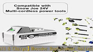 Moccdor 6.0Ah 24V Replacement Lithium-ion Battery for Snow Joe + Sun Joe 24V Series Cordless Power