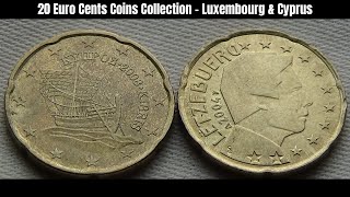 20 Euro Cents Coins Collection - Luxembourg & Cyprus