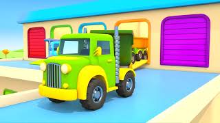 Helper Cars help construction vehicles, racing cars and trucks in a cartoon compilation