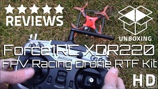 FPV Racing Drone RTF Kit Review | Force1RC DYS XDR220 Quadcopter Unboxing