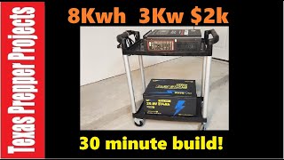 30 minute MEGABUILD 8,000wh Under $2k #wattcycle  #prepper #solarpower Texas Prepper Projects