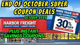 Harbor Freight End of October Super Coupon Deals Plus 30% Off Coupon and Instant Savings Deals