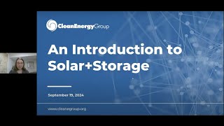 An Introduction to Solar+Storage (9.19.2024)