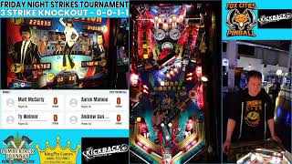 3 Strike Knockout Pinball Tournament at Kickback Bar Middleton, WI