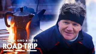 Gordon Ramsay Meets The Campfire Barista | Gordon, Gino and Fred: Road Trip