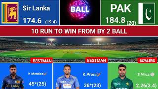 PAK vs SIR Today Match | Pakistan vs Sri Lanka World Cup Match Score & Highlight