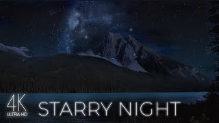 4K Calm Starry Night at Emerald Lake – Dark Screen + Nature Sounds for Deep Sleep & Relaxation