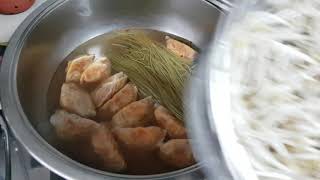 Seafood Octopus Dumplings with Green Tea noodles