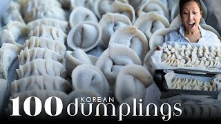 100 Korean Kimchi Dumplings - Family Recipe! #koreanfood #vegan