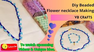 Beaded Necklace: How to make a Seed beads flower beaded Necklace tutorial. #viral #tranding